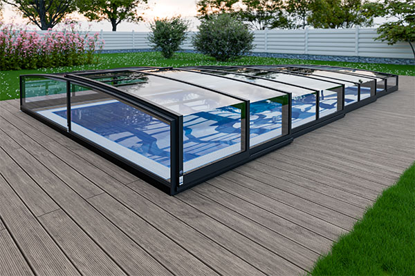 3D Visualisierung Aluna® Flache Poolüberdachungen